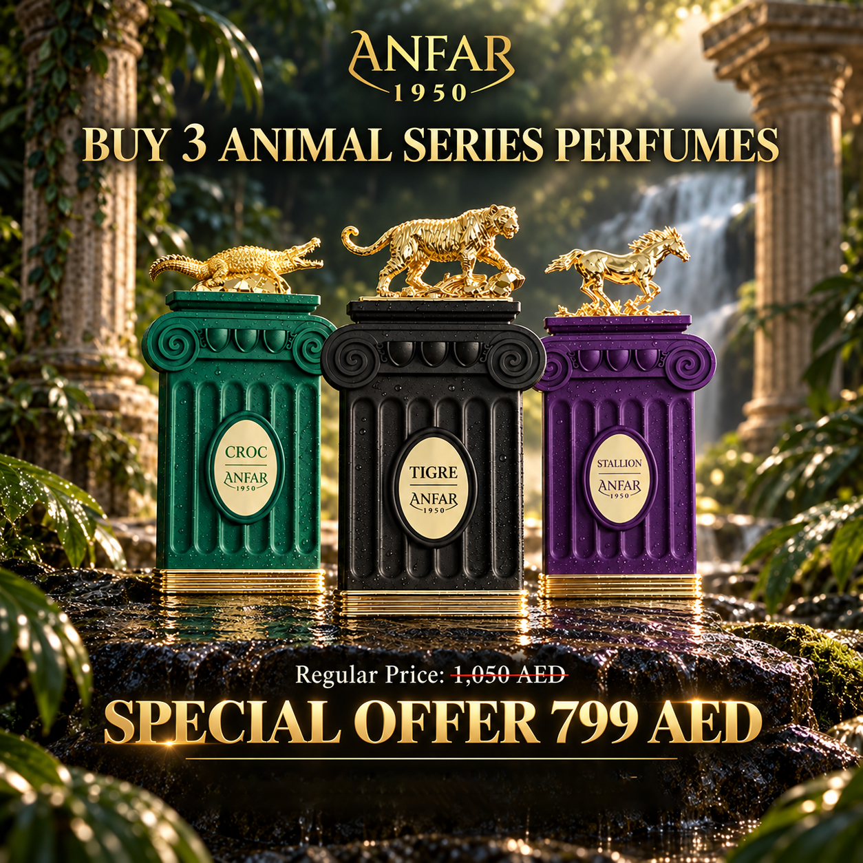 Fex offer - Anfar 1950 Animal Series 3-Piece Perfume bundle