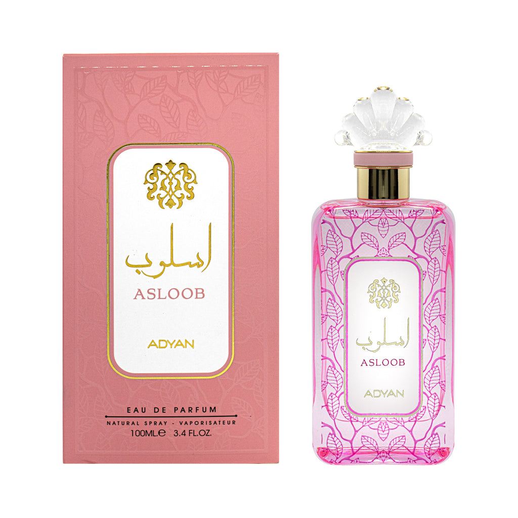 ASLOOB ADYAN perfume bottle and packaging on a white background