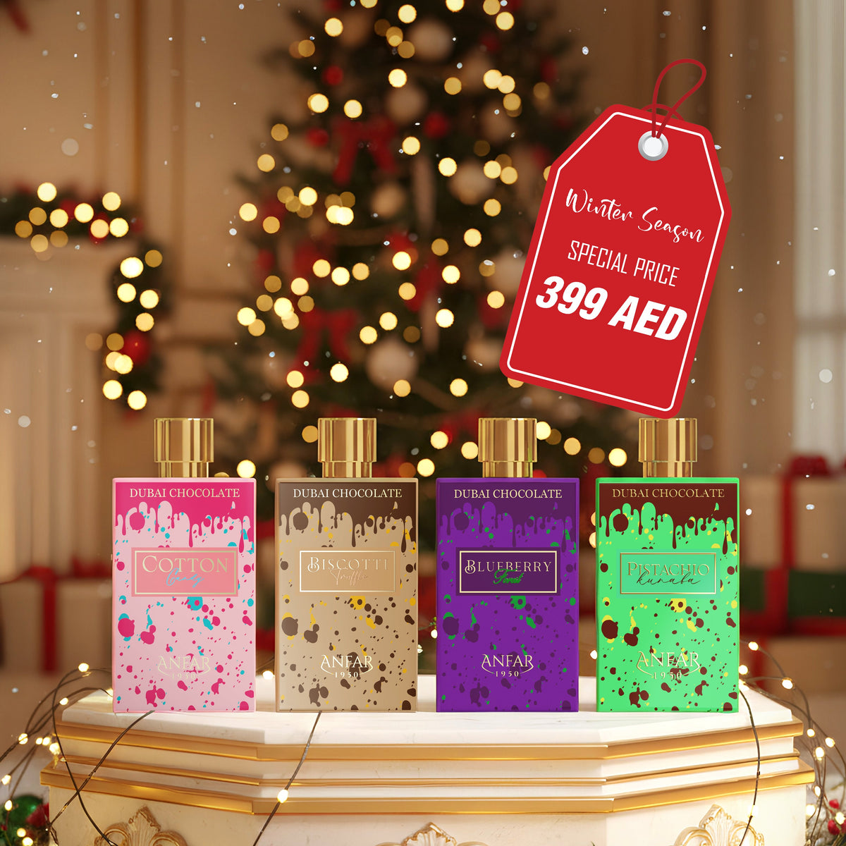 Dubai Chocolate Series Perfume Combo – 4 pcs Eau de Parfum by Anfar 1950 – Oudh Al Anfar