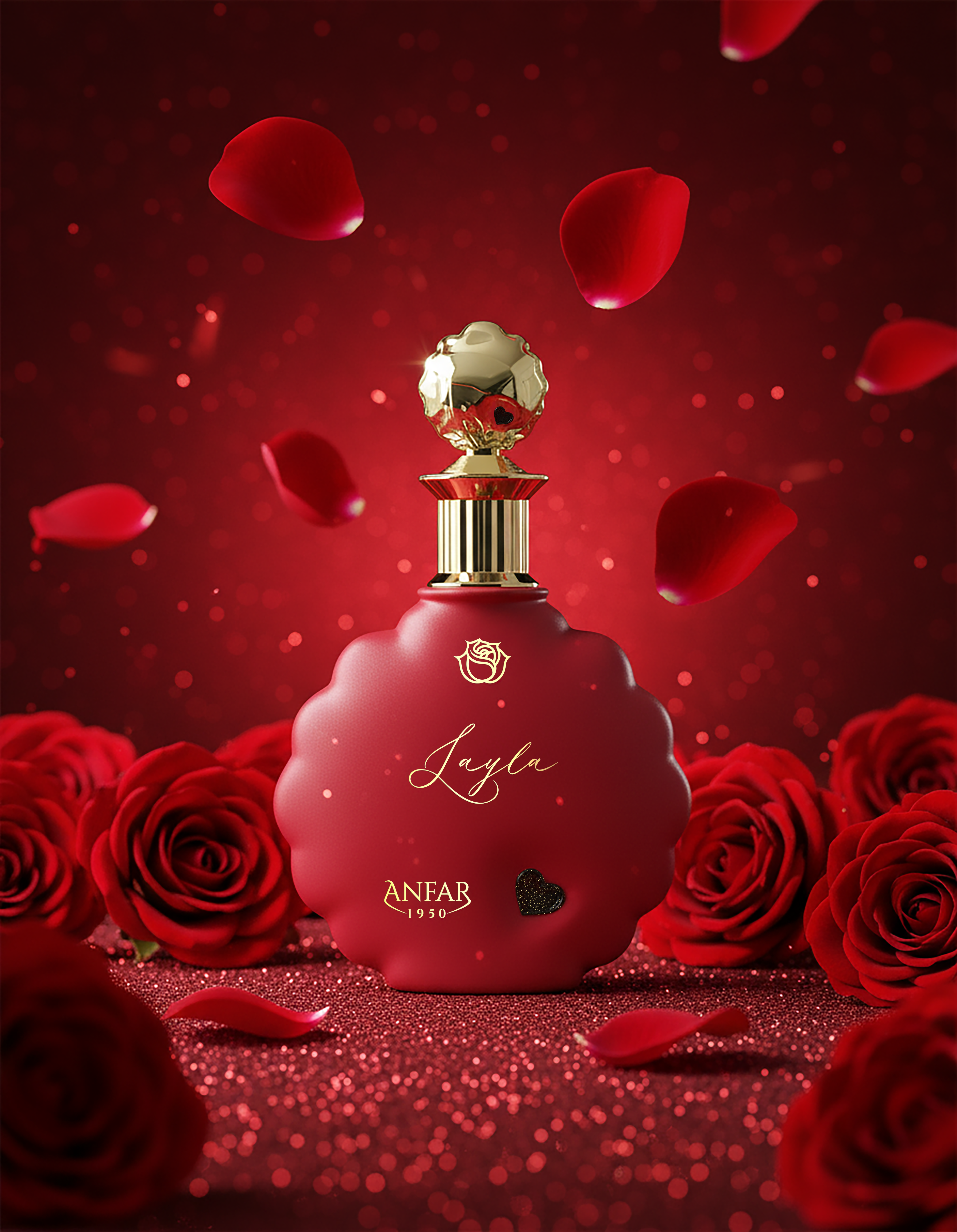 ANFAR 1950 Layla Gift Set – With Preserved Red Rose & “I Love You” Necklace