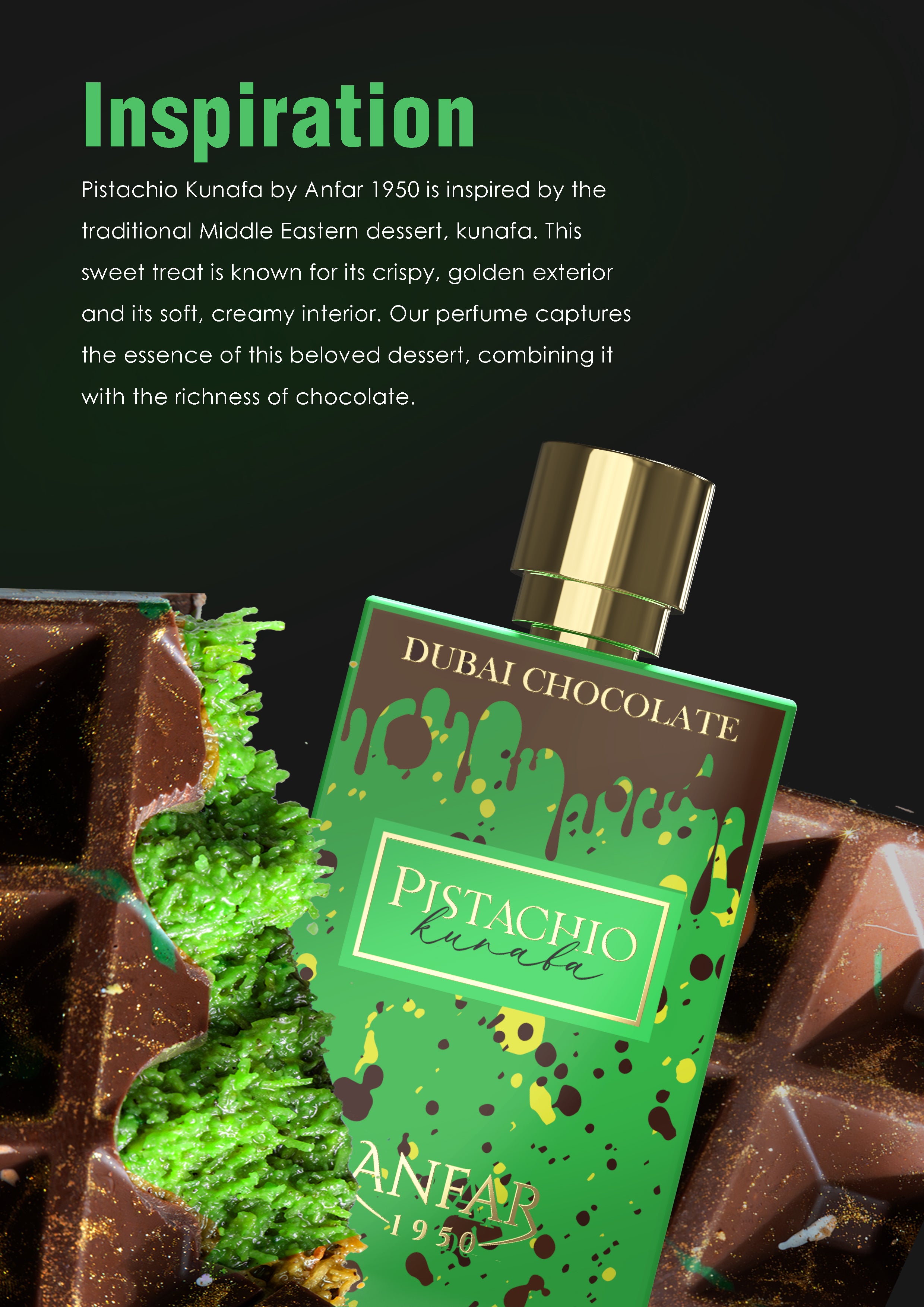 ANFAR 1950 PISTACHIO KUNAFA DUBAI CHOCOLATE PERFUME