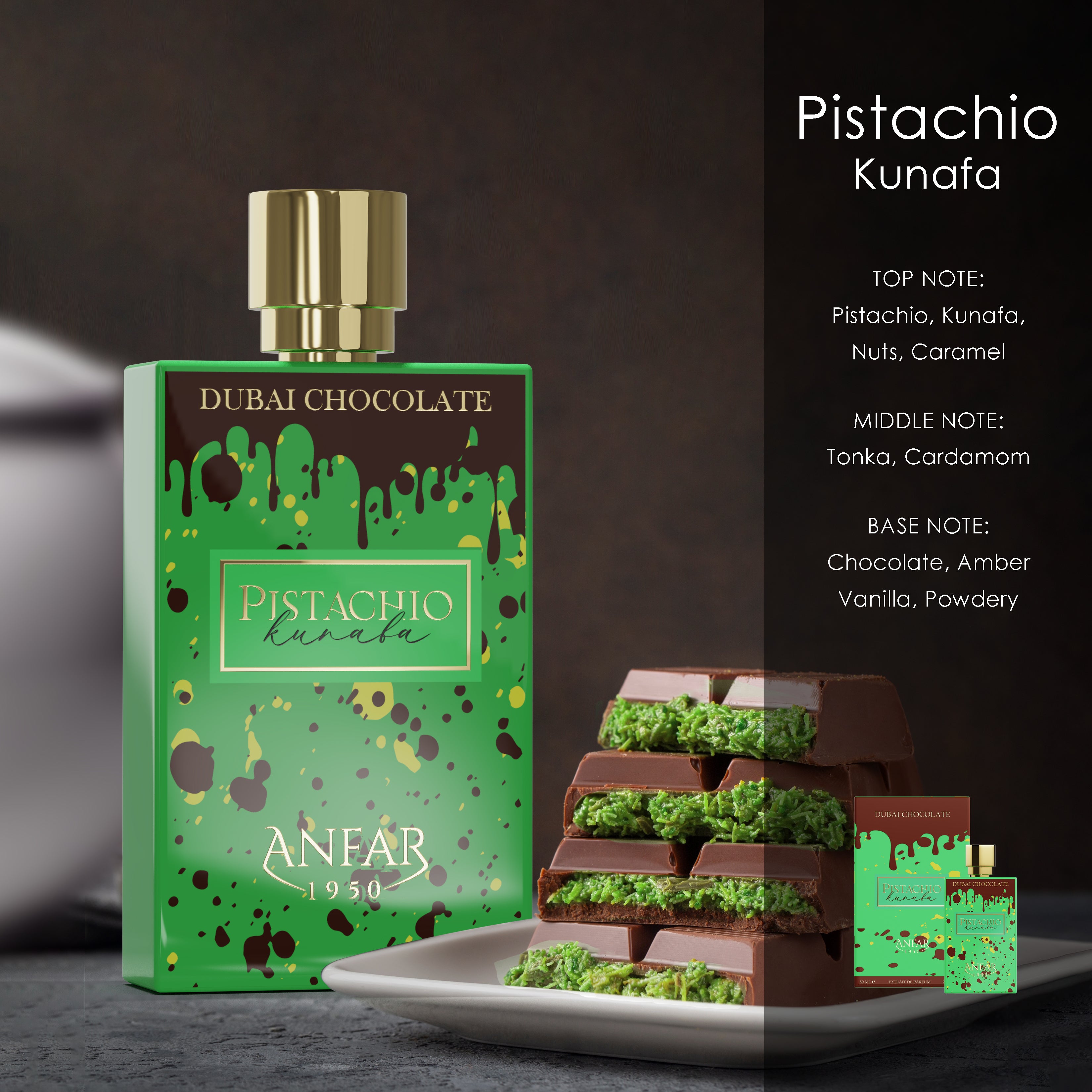 ANFAR 1950 PISTACHIO KUNAFA DUBAI CHOCOLATE PERFUME
