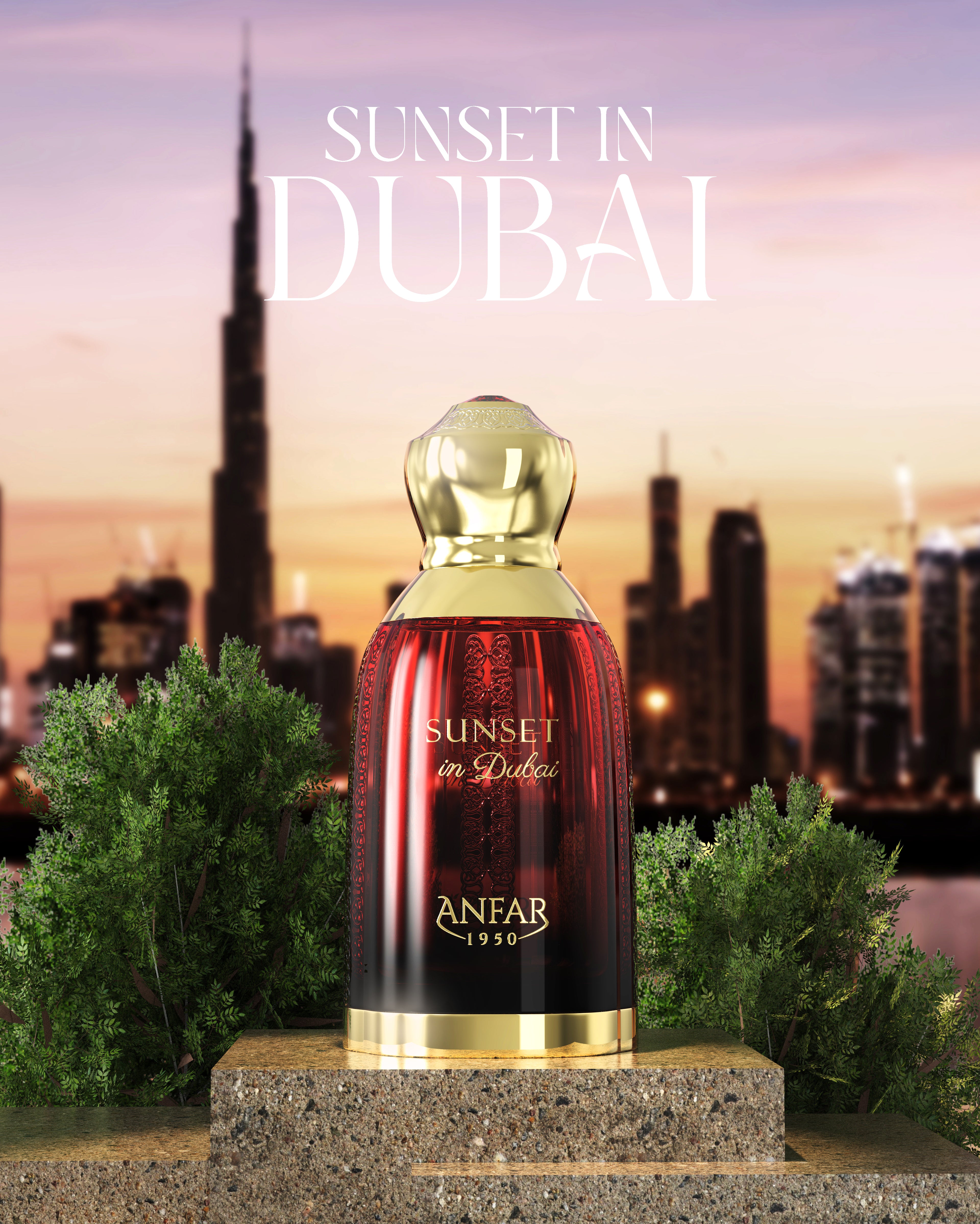 Anfar 1950 Sunset in Dubai